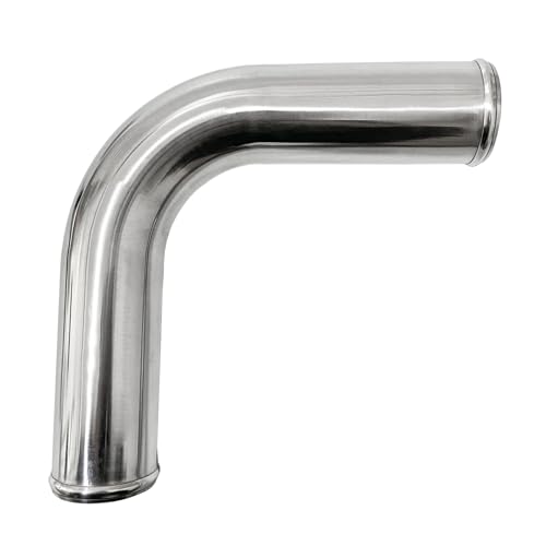 Haturmyko OD 2.75" (70mm), Leg Length 6" (152mm) 90 Degree Aluminum Elbow Intercooler Pipe 2.75 Inch Intake Tube Bend Universal Straight Joiner Polished