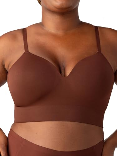 SHAPERMINT Bras for Women - Lingerie Bra, Bralettes for Women with Support, No Underwire Plus Size Bras for Women Chocolate