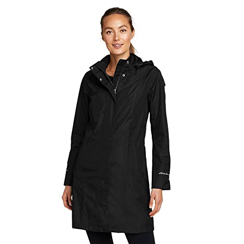 Eddie Bauer Women's Girl on the Go Trench Coat, Black, Large