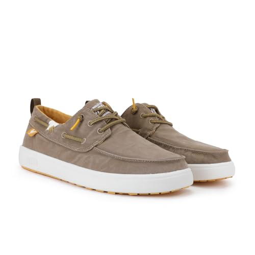 PITAS Men’s Maui Boat Shoes | Casual Slip-On Loafers for Men | Ultralight & Breathable Slip On Shoes | Taupe | Size 11