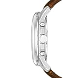 Fossil Men's Grant Quartz Stainless Steel and Leather Chronograph Watch, Color: Silver, Brown (Model: FS4735)