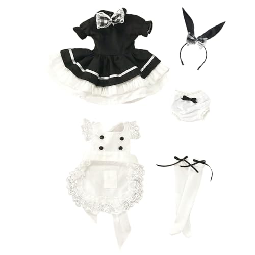 niannyyhouse 1/3 1/4 1/6 BJD Dolls Clothes Dress Apron Headdress Underpants Socks Bunny Maid Suit Ball Jointed Dolls Accessories Dress Up Gift (1/4BJD)