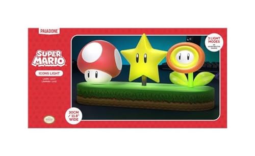 Super Mario Paladone Icon Light - Officially Licensed Mario Brothers Free Standing Desk Light, Gaming Room Decor and Merchandise for Boys and Girls, Nightlight Gift Accessory for Bedroom