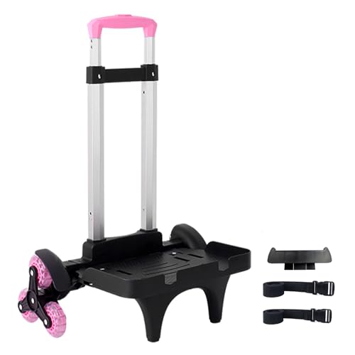 Backpack Trolley Wheeled Cart- Foldable Aluminium Alloy Hand Truck with 6 Wheels and Luggage Strap for Backpacks and Travel Luggage,Backpack Cart with Edge Guard Base,Rolling Backpack Dolly