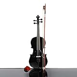 Kcelarec Acoustic Violin, Solid Wood Fiddle with Bow Case Rosin, Stringed Musical Instrument Violin for Beginner Adult Boys Girls Children Kids (3/4, Black)