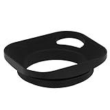 Haoge LH-E2P 49mm Square Metal Screw-in Lens Hood Hollow Out Designed with Cap for Leica Rangefinder Camera with 49mm E49 Filter Thread Lens Black