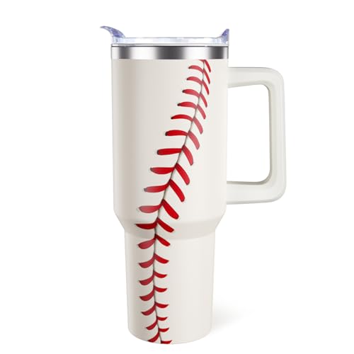 Hqhzaha 40oz Baseball Tumbler Baseball Gifts Stuff for Men Women Gift for Coach Lovers Fan Mom Stainless Steel Cup