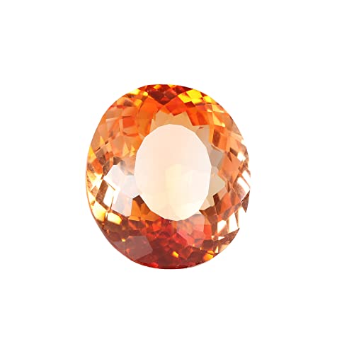 GEMHUB 13Ct Orange Morganite Gemstone for Ring Making Oval Loose Morganite Crystal Stone Lab Orange Gemstone EAM