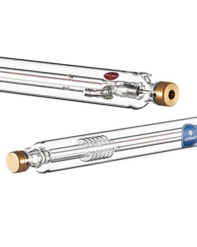 OMTech 60W CO2 Laser Tube for Laser Engraver & Cutter Machine, 1000mm 50mm Dia Laser Cutter Tube with Metal Head 6000hr MTTF, Laser Cutting Engraving Machine Replacement Tube for Wood Acrylic Stone