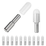 whitesnow 5mm 1/4 Inch Stainless Steel Metal Shelf Pegs Pins Replacement Kitchen Cabinet Shelves Support Holders for Bookshelf Bookcase Cupboard Adjustable Wood Glass Shelving, Pack of 12