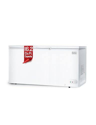 BLACK+DECKER 16.2 Cu. Ft. Chest Freezer, Deep Freezer with Top Opening, Freezer Chest with 2 Removable Storage Baskets, Mechanical Temperature Control, Manual Defrost, R600a Refrigerant,BCF1620E,White