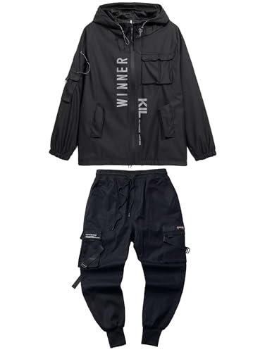 Aelfric Eden Mens Jogger Pants & Windbreaker Jackets Japanese Cargo Sweatpants Multi-Pockets Techwear Hip Hop Streetwear