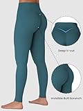 Sunzel Sunzfly Invisible Butt Scrunch Workout Leggings for Women, Butt Lifting High Waisted Gym Yoga Pants with Tummy Control 28" Foredt Green Medium