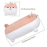 Auspicious beginning 27.6'' Shiba Inu Plush Toy Anime Angry Corgi Kawaii Long Plush Dog Soft Hugging Body Pillow, Big Stuffed Animal Plush Doll Gifts Brown