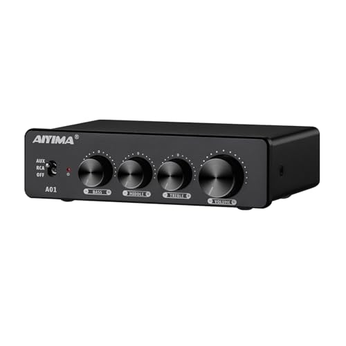 AIYIMA A01 100W +100W TPA3116 Stereo Amplifier 2.0/2.1 Channel Class D Audio Amp Receiver with 3.5mm AUX Output + DC24V Power Adapter for Home Audio Speaker