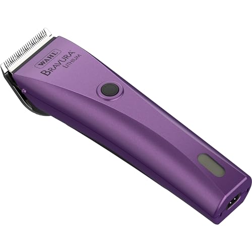 WAHL Professional Animal Bravura Lithium Ion Clipper - Pet, Dog, Cat, and Horse Corded/Cordless Clipper Kit, Purple (41870-0423)
