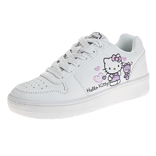 Sanrio Hello Kitty Sneakers for Girls - Kids Lightweight Athletic Breathable Casual Shoes - White (Size 12 Little Kid)