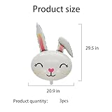 HADCKJA Bunny Balloons Bunny Birthday Party Decorations Easter Balloons Rabbit Head Foil Balloons for Easter Themed Party Easter Supplies Decor Shower Jungle Farm Party Decorations Party Sets-3 PCS