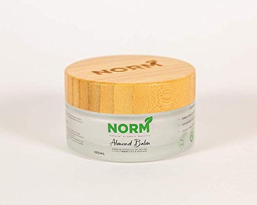 Natural Organic Matters Almond Hand & Body Balm With 100% Natural Ingredients, Eco-Friendly Recyclable Glass Container With Bamboo Lid, Cruelty-Free - 30ml