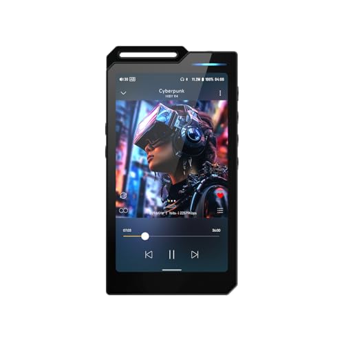 HiBy R4 Next-Gen Digital Audio Player with Spotify, Bluetooth, Wi-Fi, and Android 12 OS | 4-Way HiFi DAP with 3.5mm & 4.4mm Balanced Outputs | 32GB Internal + Expandable Memory up to 2TB (Black)