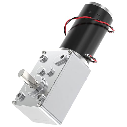 12V High Torque Dc Motor, Permanent Magnet Gear Motor with 8Mm Shaft, Stainless Steel, Self-Locking