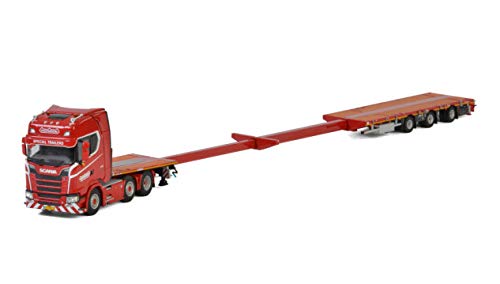for Scania CS20H 6x2 3-axle Tractor Flat Loader Trailer for KNT 5661640 1/50 DIECAST Model CAR Finished Truck