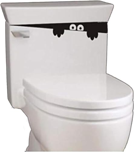 Black 3D Toilet Monster Funny Bathroom Seat Decor Removable Sticker Wall Art Decal Toilet Lid Decals,Bathroom Decals,Bathroom Stickers for Wall,Toilet Stickers,Toilet Accessories