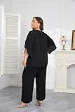 Hanna Nikole Plus Size Women 's Elegant Wedding Chiffon Pant Suit 2 Piece Set Mother of Bride Wear Black 24 Plus