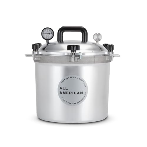 All American 1930: 21.5qt Pressure Cooker/Canner (The 921) - Exclusive Metal-to-Metal Sealing System - Easy to Open & Close - Suitable for Gas, Electric, or Flat Top Stoves - Made in the USA