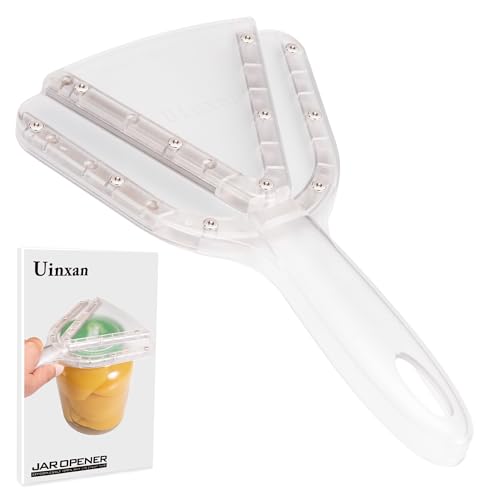 Uinxan Jar Opener for Weak Hand & Seniors with Arthritis,Easy Twist Off Bottle Caps,Patent | Unique Kitchen Gadgets, Christmas Gifts for Elderly/Women/Men (Transparent)
