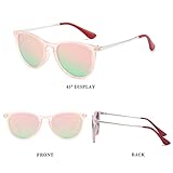 HJSTES Polarized Kids Sunglasses for Girls Boys, 100% UV Protection for Children Age 3-9(Pink Frame/Pink Mirrored)