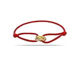 TRINITY BRACELET - LIMITED EDITION DIAMOND SERIES -18K Gold Filled Designer, high-end Silk Cord Bracelet. PROMISE BRACELET for a meaningful gift! (Red, Gold)