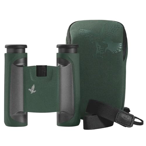 SWAROVSKI Optik 8x25 CL Pocket Binoculars with Twist-in Eyecups and Large Field of View (Green, Wild Nature Field Bag)