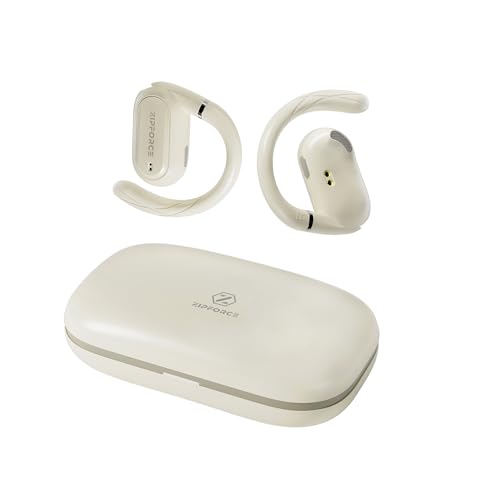 ZIPFORCE True Wireless Earbuds, Open-Ear Bluetooth 5.3 Headphones 4-Mics ENC Clear Call, OWS Bluetooth Earbuds Touch Control, IPX6 Waterproof TWS, Light-Weight Earphones