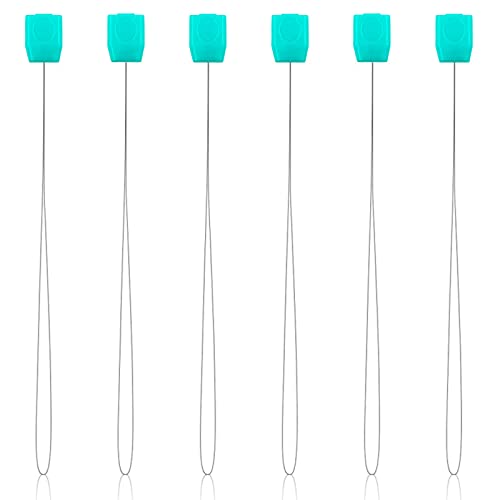 HAND U JOURNEY 6Pcs Long Needle Threaders for Punch Needles Embroidery Floss Cross Stitch DIY Sewing Craft Works