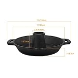 Onlyfire Universal Cast Iron Chicken Roaster, Pre-Seasoned Poultry Roaster Beer Can Turkey Holder with Roasting Pan for Most Grills and Oven