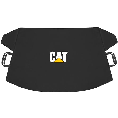 Cat® Windshield Snow Cover, Toughest Car Frost Protector for Ice & Sleet, Weatherproof for Winter, Includes Anti-Theft Straps, Freeze Protector for Auto Car Truck Van SUV, Wide Size 78"x45" inch,Black