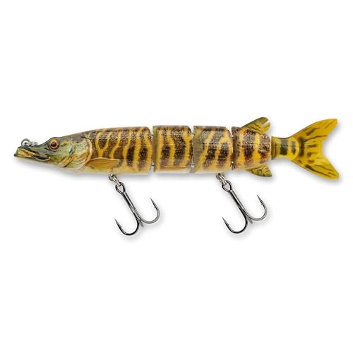 Savage Gear 3D Hard Pike Fishing Bait, 4 2/5 oz, Striped Pike, Realistic Contours, Colors & Movement, Durable Construction, Heavy-Duty Treble Hooks, Thru-Wired Design