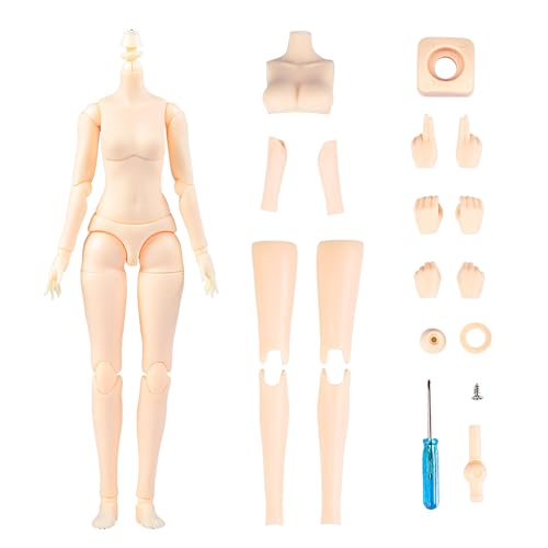 YMY Female Doll Body Obitsu22 Obitsu24 BJD Girl Doll for GSC, Blythe,ICY,1/6 Scale Bjd Doll Head (Normal White-7.87 in)