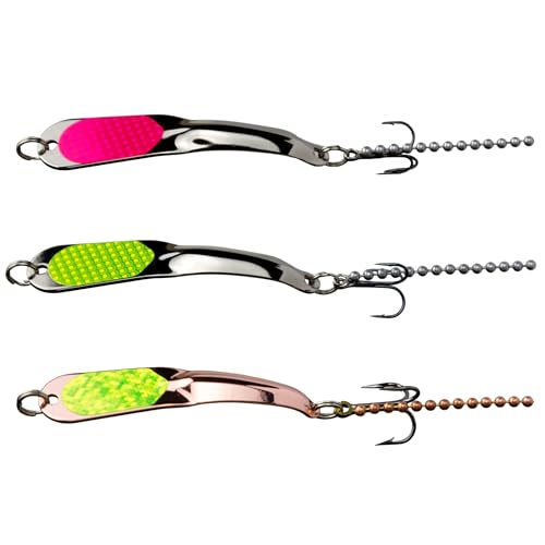 IRON DECOY Steely Spoon Fishing Lures, Casting, Trolling, Jigging, Ice, Lake, River, Stream, Freshwater, Trout, Bass, Walleye, Salmon, Crappie, Pike, Kokanee, 3-Pack