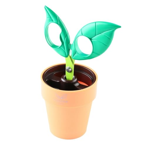 Cocone scissors in the shape of a flowerpot The scissors you won't lose Pen Stand Durable Extraordinarily sharp to cut Made in Japan. (Leaf)