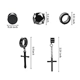 NEWITIN 15 Pairs Magnetic Stud Earrings for Men Stainless Steel Magnetic Earrings Men Clip on Earrings Unisex Dangle Cross CZ Hoop Magnetic Earrings for Men Women