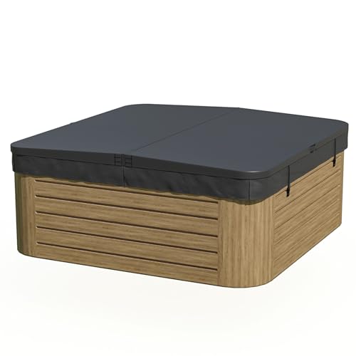 The Cover Guy Hot Tub Cover | Replacement Spa Covers with UV Protected Vinyl + High Density Foam | Energy-Saving Cover for All Climates | Fits Square Tubs with 82-84" Sides and 8" Corners | Black