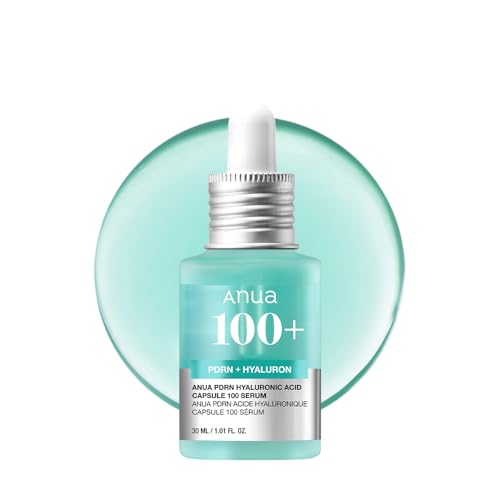 Anua PDRN Hyaluronic Acid Capsule 100 Serum, Radiant Face Serum, Hyaluronic Acid, Hydration, Moisture Plumping effect, Natural color, Fragrance free, Korean Skincare, 30ml / 1.01 fl. oz