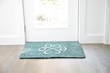 Dog Gone Smart Dirty Dog Doormat - Fast Drying Rug with Super Gripper Backing for Clean Floors - Super Absorbent and Machine Washable Mat for Muddy Paws - Pacific Blue