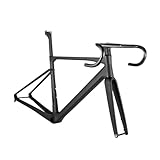 T1000 Carbon Road Bike Frame Disc Brake Racing Bicycle Frameset All Internal Cable 700C Road Bike Carbon Frame(Black Color,Size S Glossy)