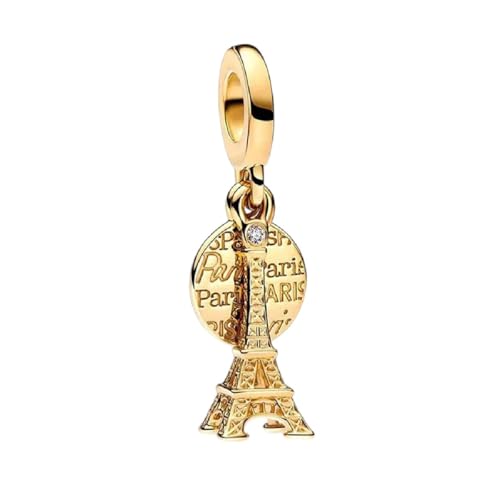 New 2025 Arrival 925 Silver Charms Fits Charm Pandora 925 Original Bracelet Womens Gold Paris Eiffel Tower Dangle Charm DIY Fine Jewelry Gift Hot With For You Accessories Trendy Creative Gift