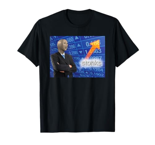 Surreal Meme Designs: Stonks Meme Man T-Shirt