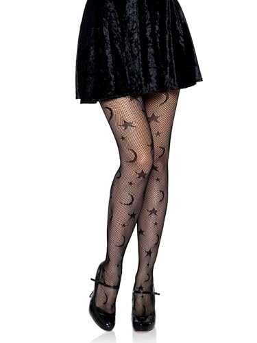 Leg Avenue Womens Dark Alternative Fishnet Tights Adult Sized Costumes, Celestial