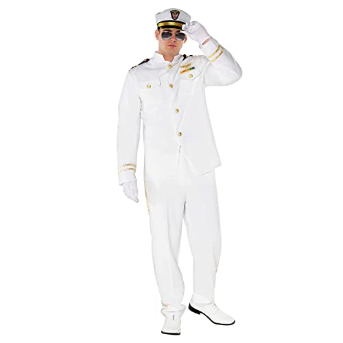Morph Captain Costume for Men - Navy Officer, Yacht, Ship, Cruise, Pirate, Sailor - Includes Jacket, Pants, Hat - XL - Adult Male